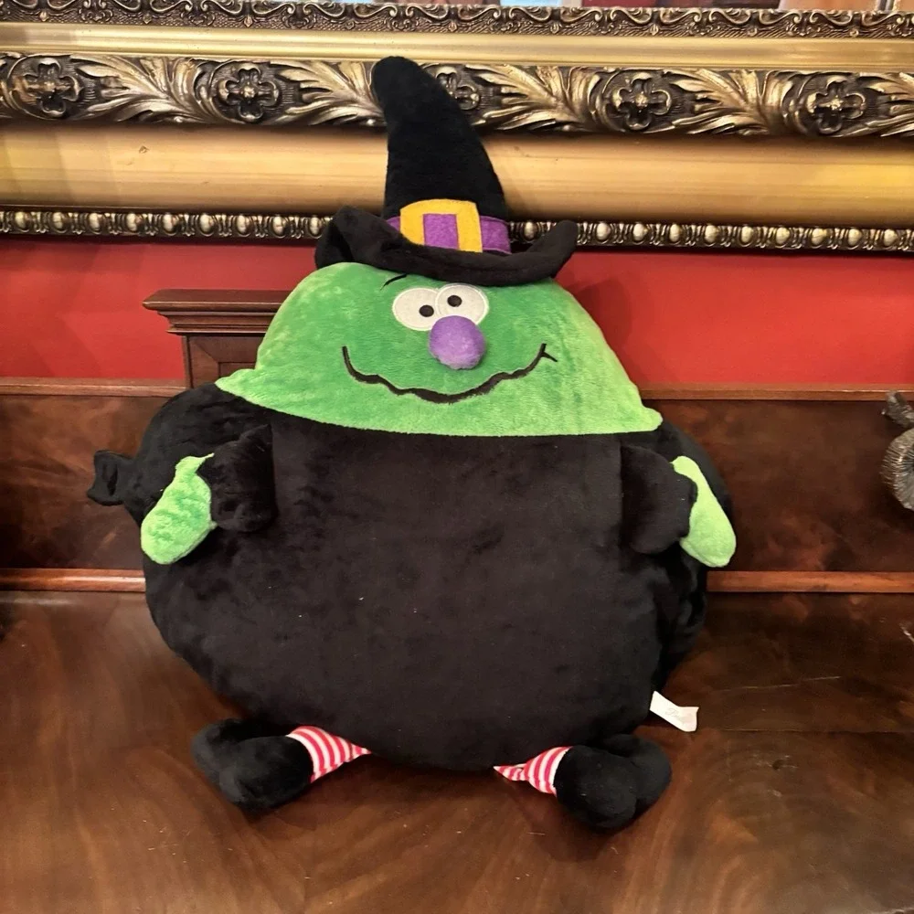 Bestever Halloween Witch Plush Pillow Green Black Stuffed Decor Large